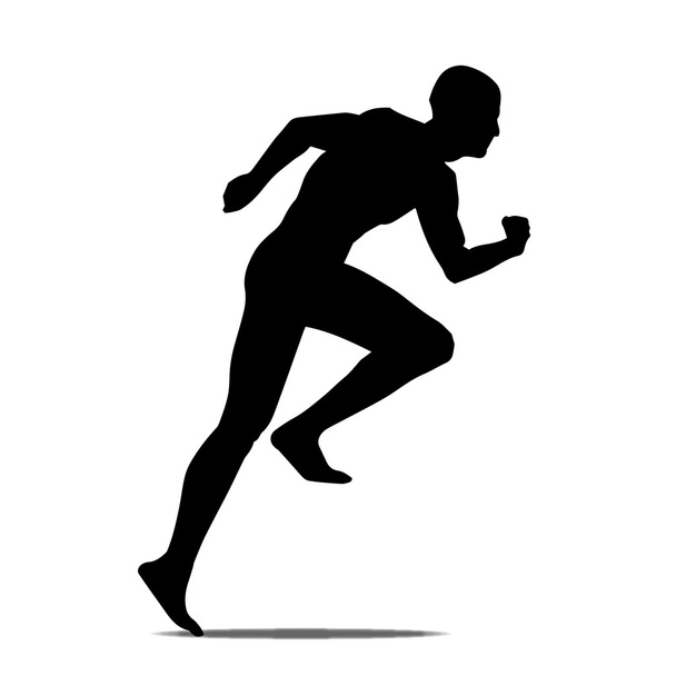 Τρέχοντας άνθρωπος σιλουέτα - Διάνυσμα, εικόνα