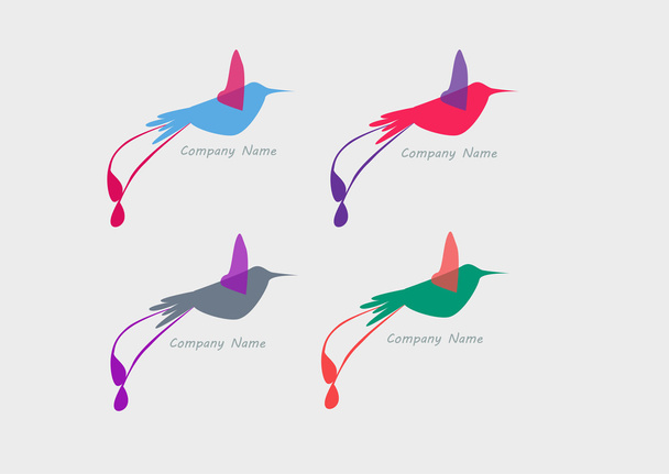 Colibri mâle en vol logo
 - Vecteur, image