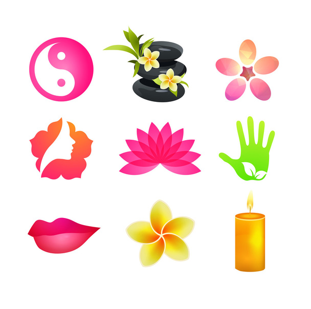 Iconos de Spa Conjunto de belleza y salud
 - Vector, Imagen