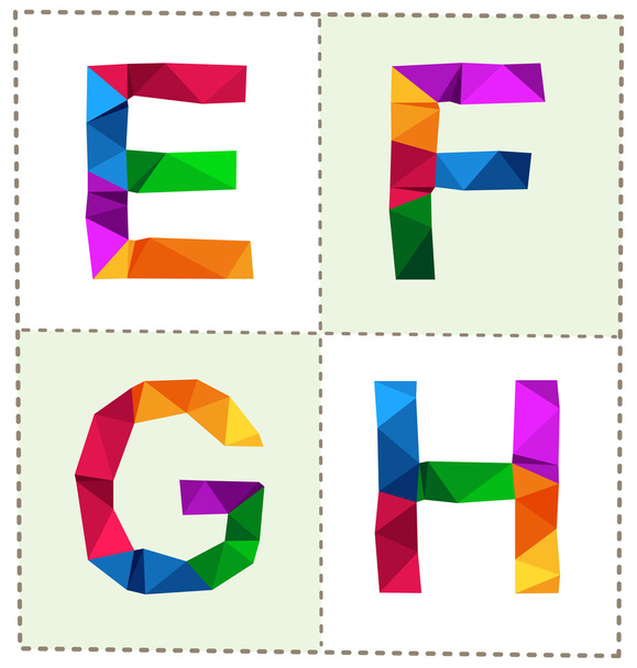 colorful polygonal font - Vetor, Imagem