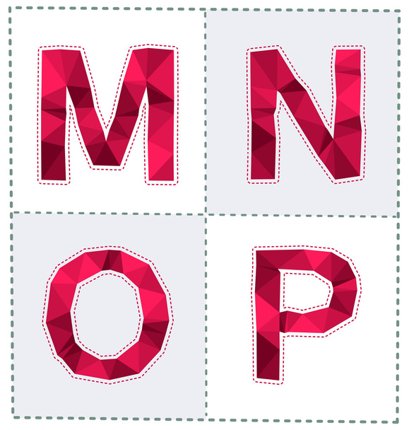kleurrijke veelhoekige lettertype - Vector, afbeelding