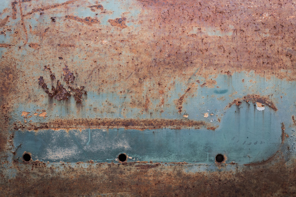 rusty metal plate panel corroded texture background - Φωτογραφία, εικόνα