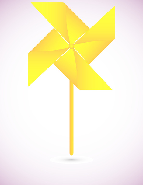 gelber Origami Windradhintergrund - Vektor, Bild