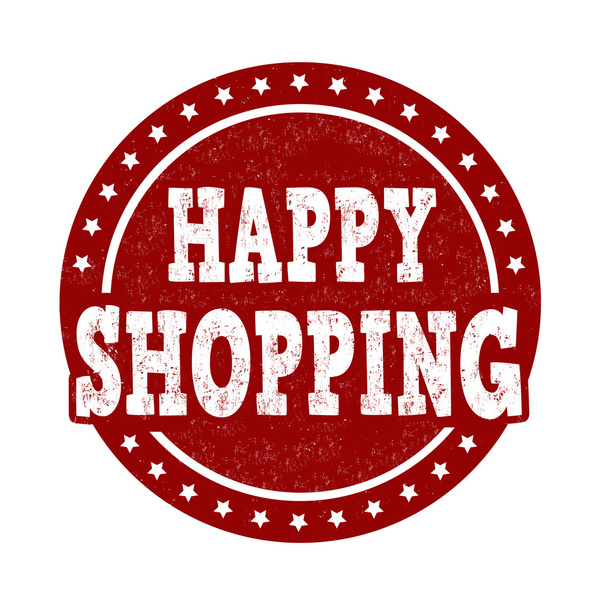 Happy shopping stamp - Vector, Image