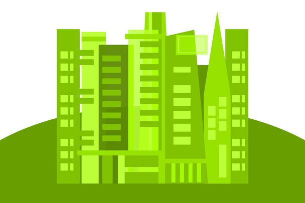 Zielone miasto na zielonej ziemi - Zdjęcie, obraz