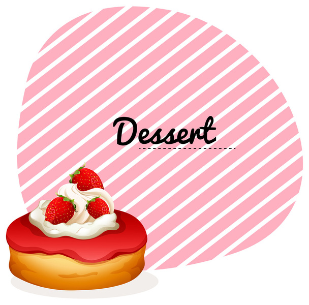 Banner-Design mit Erdbeer-Donut - Vektor, Bild