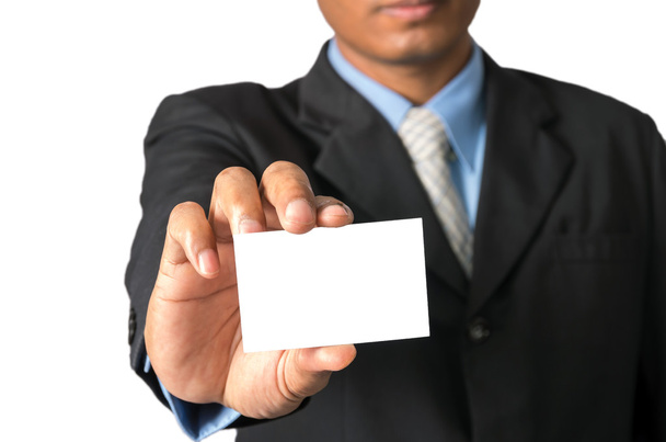 Closeup businessman show name card, included clipping path - Foto, imagen