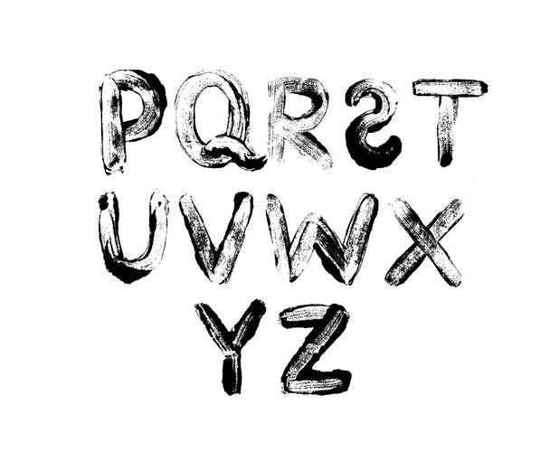 Alphabet letters: uppercase. Part 2. Imprints of letters. - Vetor, Imagem