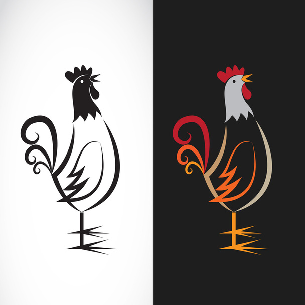 Vector image of an chicken design on white background and black - Διάνυσμα, εικόνα