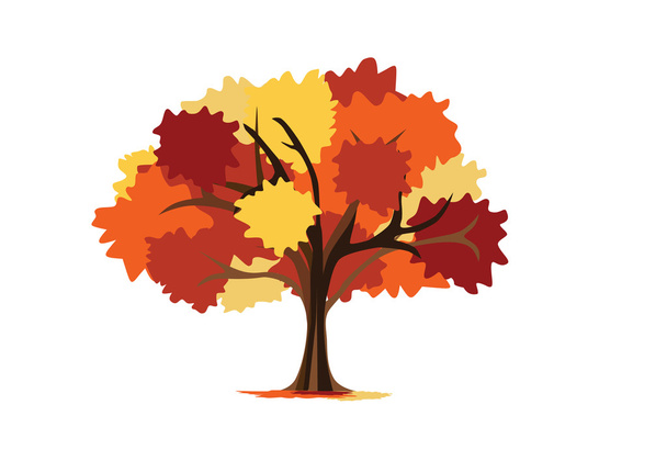 Hermoso árbol de otoño. Colores brillantes. Vector
 - Vector, Imagen