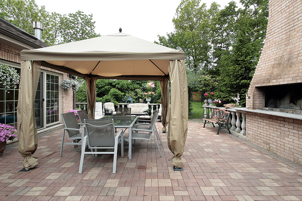 baksteen patio van luxe binnenlandse - Foto, afbeelding