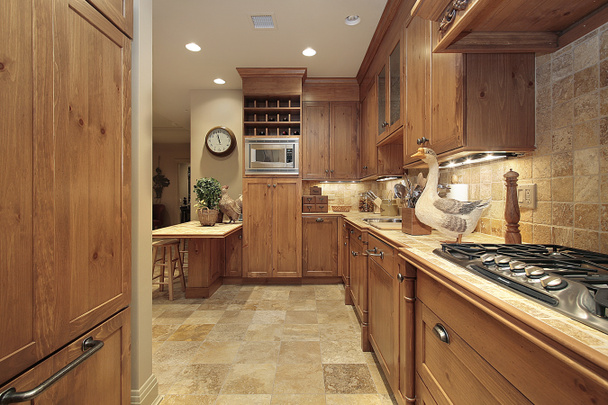 Country kitchen with oak cabinetry - Photo, Image