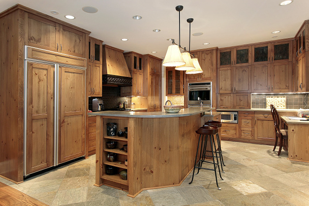 Contemporary all wood kitchen - Foto, afbeelding