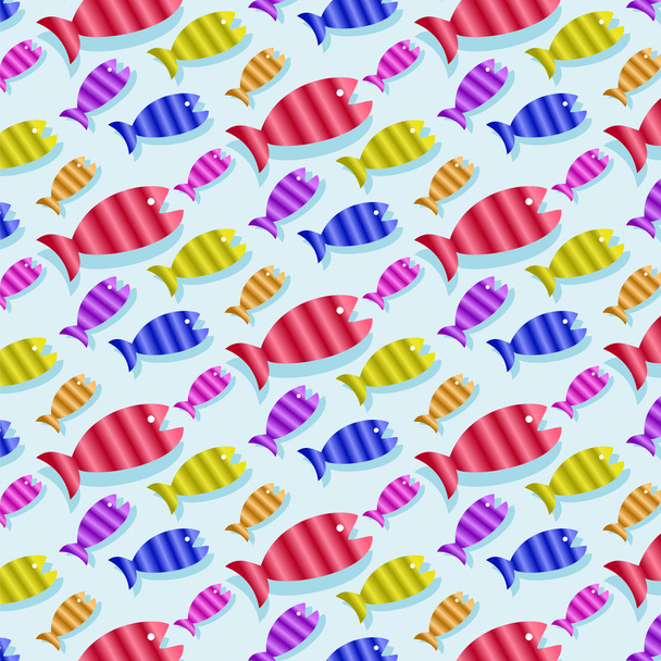 repetitive pattern background with fish - Вектор,изображение