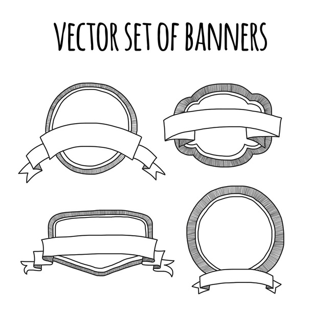 Vector set of doodle banners - Vector, Image
