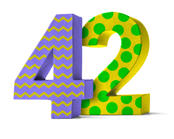 Цветная бумага номер Mache на белом фоне - Номер 42
 - Фото, изображение