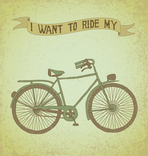 I want to ride my bicycle - Vector, Image