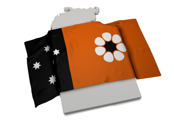 Realistic flag covering the shape of Northern Territory (series) - Photo, Image