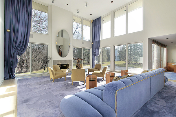 Family room with two story windows - Photo, Image