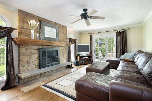 Family room with fireplace - Photo, Image