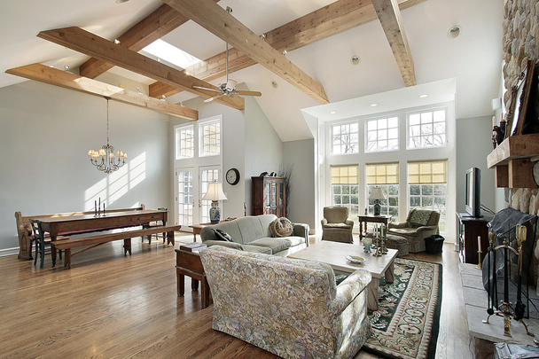 Family room with ceiling beams - Photo, Image