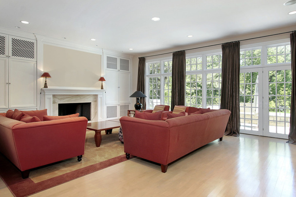 Family room with wall of windows - Photo, Image