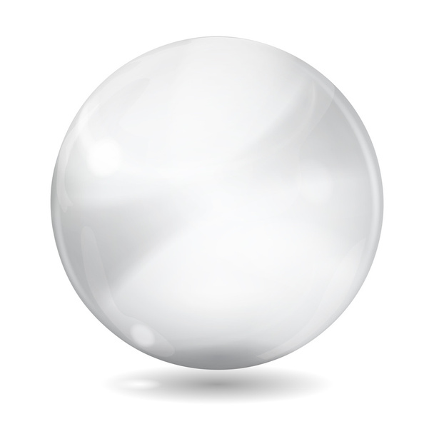 大きな白い不透明なガラス球 - ベクター画像