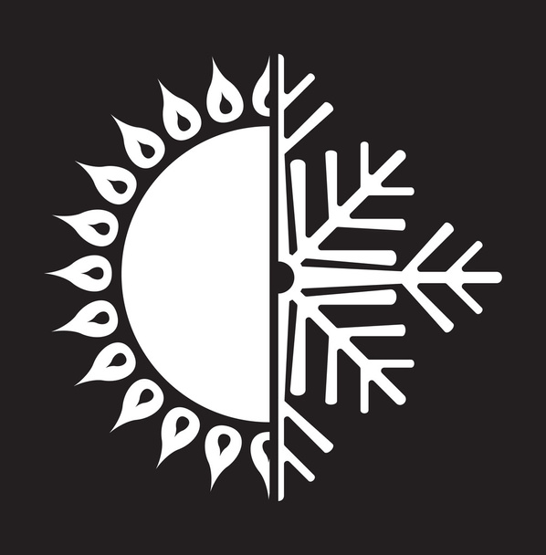 Aire acondicionado icono vectorial - invierno de verano
 - Vector, imagen