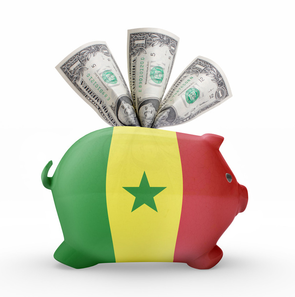 Κουμπαράς με τη σημαία της Σενεγάλης. (σειρά) - Φωτογραφία, εικόνα