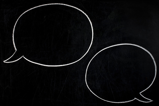 Two empty freehand drawn callouts on blackboard - Photo, Image