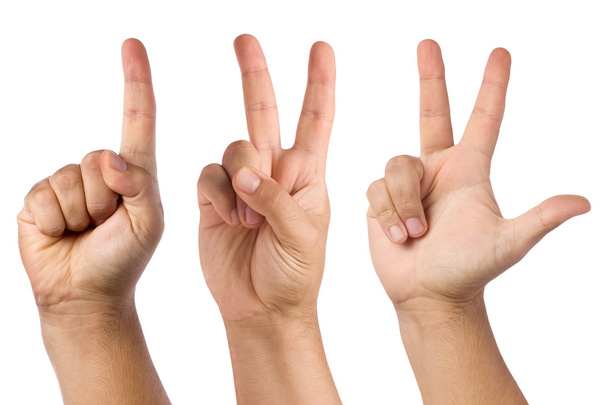 Подсчет рук Один Два Три изолированных
 - Фото, изображение