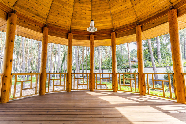 Porch in warm ecological house - Фото, изображение