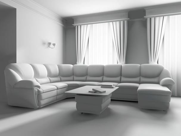 A belső fehér kanapé - Fotó, kép