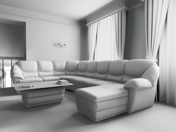Λευκό καναπέ στο εσωτερικό - Φωτογραφία, εικόνα