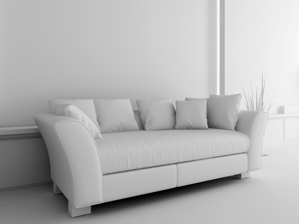 weißes Sofa im Innenraum - Foto, Bild