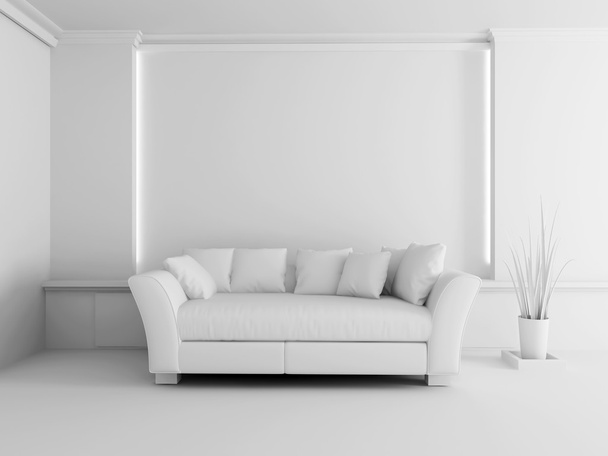 Biała kanapa w wnętrza - Zdjęcie, obraz