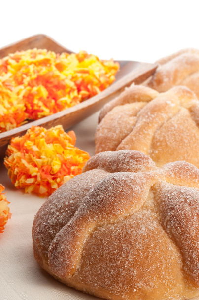 Sweet bread called (Pan de Muerto) enjoyed during Day of the Dead - Foto, afbeelding