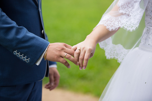 just married holding hands - Photo, Image