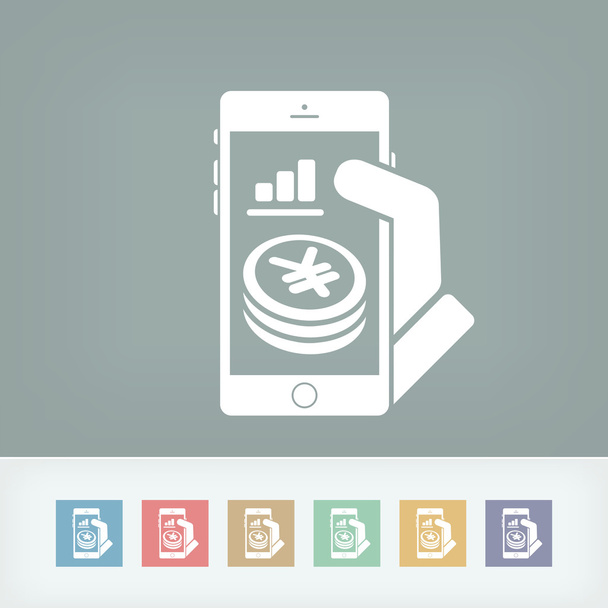 Finanční aplikace na smartphone - Yen - Vektor, obrázek
