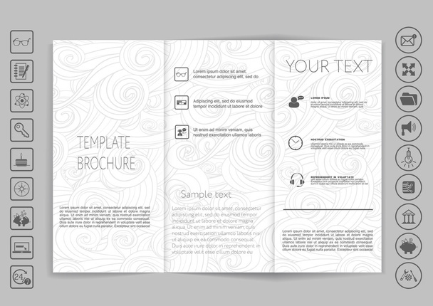 Tri-Fold Brochures mock up design. - Διάνυσμα, εικόνα