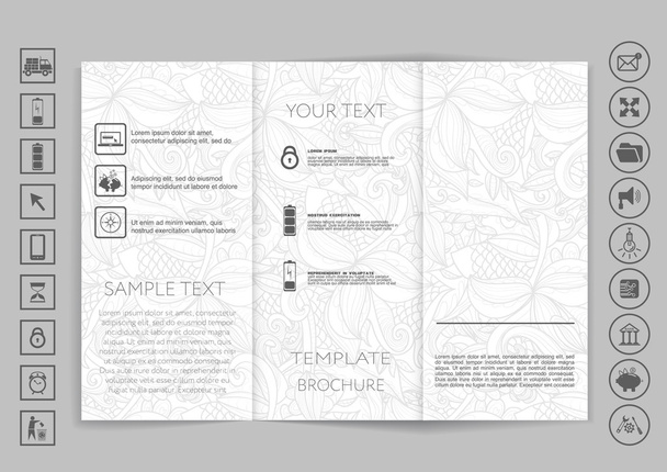 Tri-Fold Brochures mock up design. - Vector, imagen