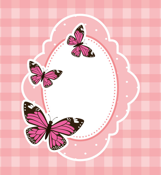 bela moldura de borboleta
 - Vetor, Imagem