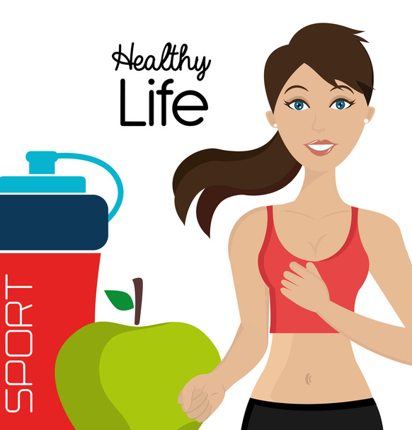 Healthy fitness lifestyle - Vector, Image