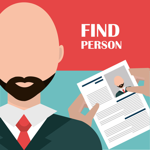 Encuentre persona y entrevista de trabajo
 - Vector, imagen