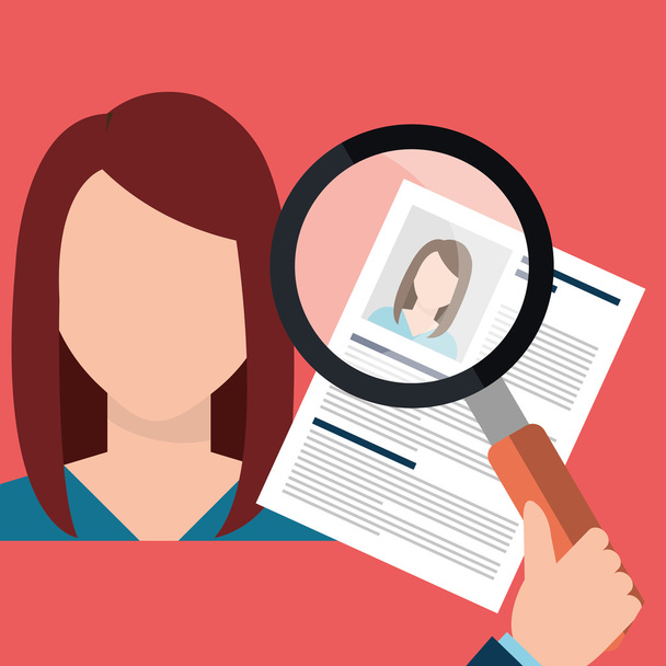 Find person and job interview - Vector, Image