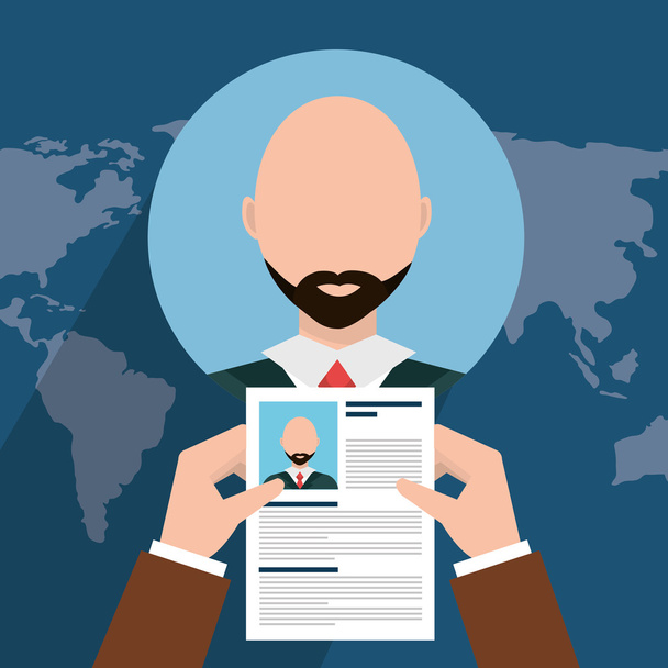 Find person and job interview - Vector, Image