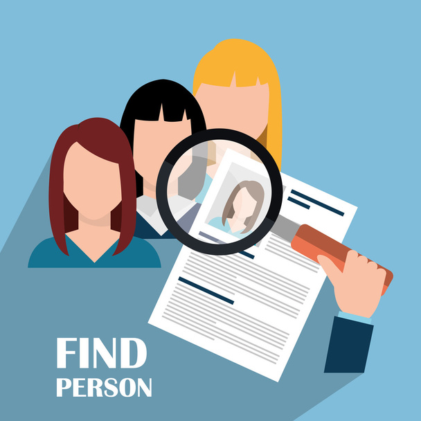 Encontrar pessoa e entrevista de emprego
 - Vetor, Imagem