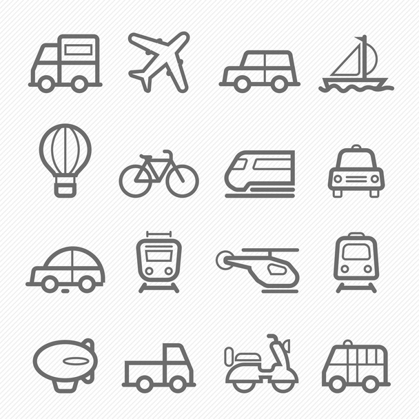 transportation symbol line icon on white background vector illustration - Vetor, Imagem
