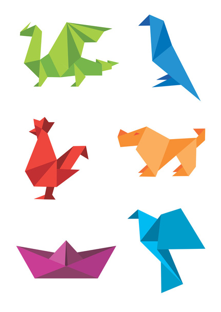 Origami_colorful_icons - Vektor, obrázek