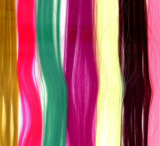 Színes szintetikus haj szálak - Fotó, kép